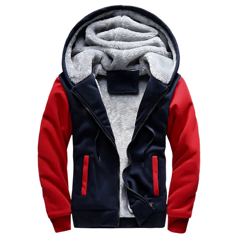 Men's Jacket Winter Camouflage Fleece Thicken Hooded Jackets Male Long Sleeve Coat Casual Zip Up Hoodies Streetwear Men's Coats