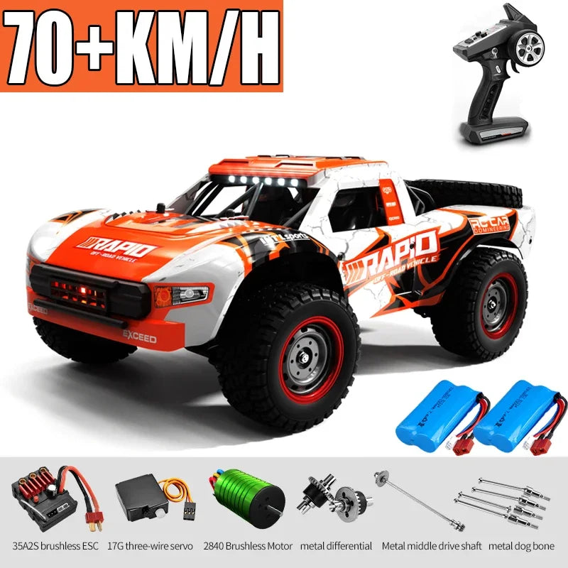 Rc Car Off Road 4x4 50km/h Or 75km/h High Speed Brushless Motor Monster Truck 1/16 Desert/Snow Racing Drift Cars Toys For Boys