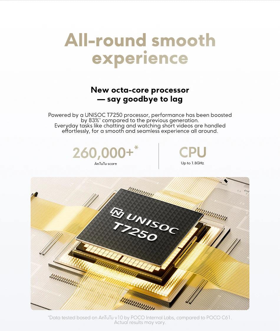 POCO C71 Global Version UNISOC T7250 processor 32MP AI dual camera Immersive 6.88” display 15W fast charging AI face unlock