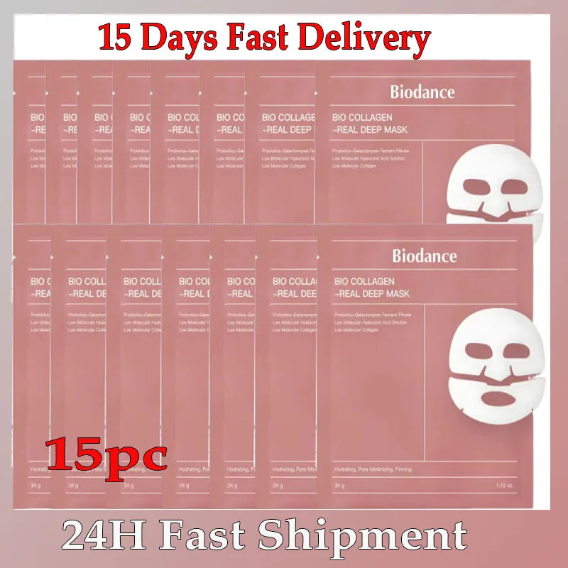 5/10/15/20 Bio Collagen Face Mask Shrink Pores Deep Hydrating Moisturizing Split Mask Firming Nourish Brighten Facial Skin Care