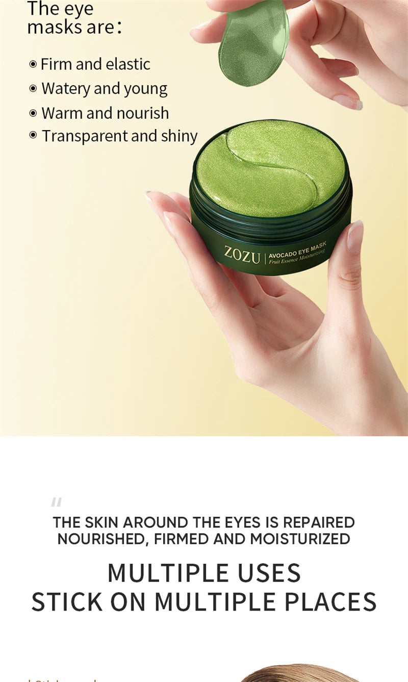 Avocado Gold Eye Mask Nourishing Moisturizing Improve Eye Bags Eye Patches Anti Wrinkle Firming Anti Dark Circles Eye Serum