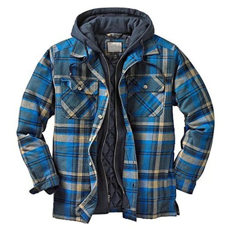Men's brand winter jacket, casual long-sleeved loose-fitting hooded jacket, high-quality design, warm coat with fashionable hood