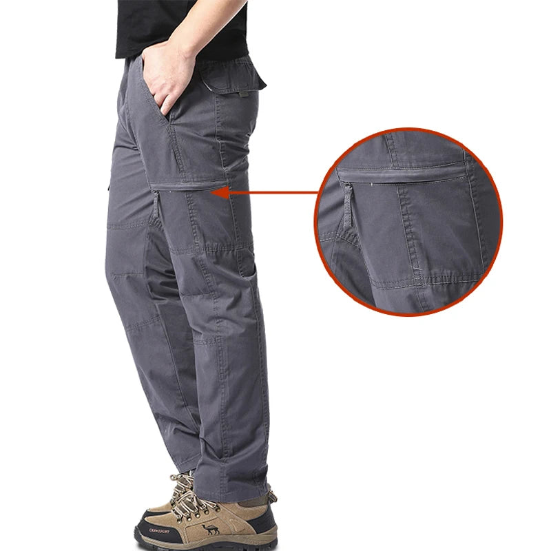 High Quality Men's Cotton Cargo Pants Casual Multiple Pocket Tacitcal Pants Spring Autumn Outdoor Camping Hiking Work Pants