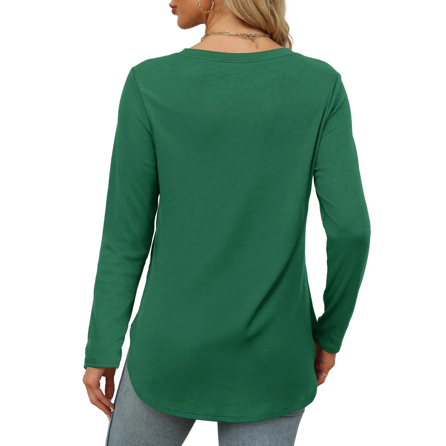 Traf 2024 Mujer Womens Long Sleeve Round Neck Shirts Side Split Basic Loose Tunic Tops Casual Shirts Ropa De Mujer Fashion