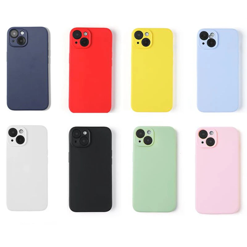 Liquid Silicone Phone Case for iphone 15 14 13 12 mini 11 16 Pro X XR XS Max 15 Plus Shockproof Soft Back Cover Cases