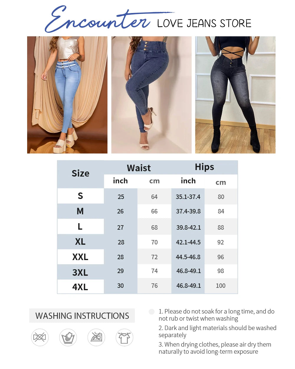 Fashion High Waist Sexy Skinny Stretch Jeans for Women Button Fly Straight Leg Pencil Pants Wrap Hips Trousers Y2K Streetwear