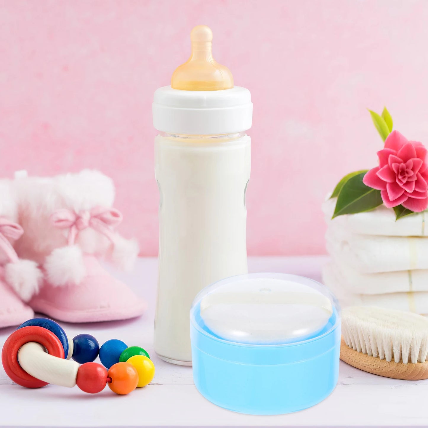 Portable Powder Box Cans Talc Talcum Skincare Baby Toiletries Puff Container Infants Skin Care Powder Box for Home Daily Use