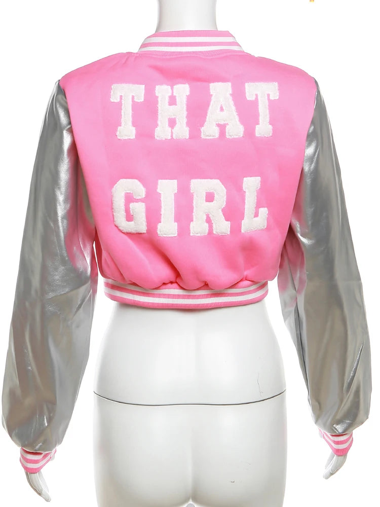 Kliou Letter Shape Patchwork Coats Women Casual Classic Panelled Long Sleeve Single Breasted Croped Jacket Female Street Outwear