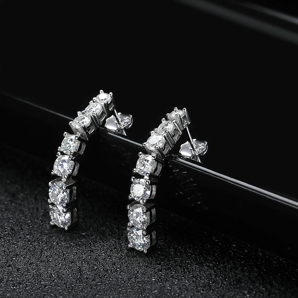 BXINY 2.8CT Full Moissanite Drop Earrings S925 Silver D Color Lab Diamonds Tassel Dangle Earring for Women Wedding Gifts Jewelry