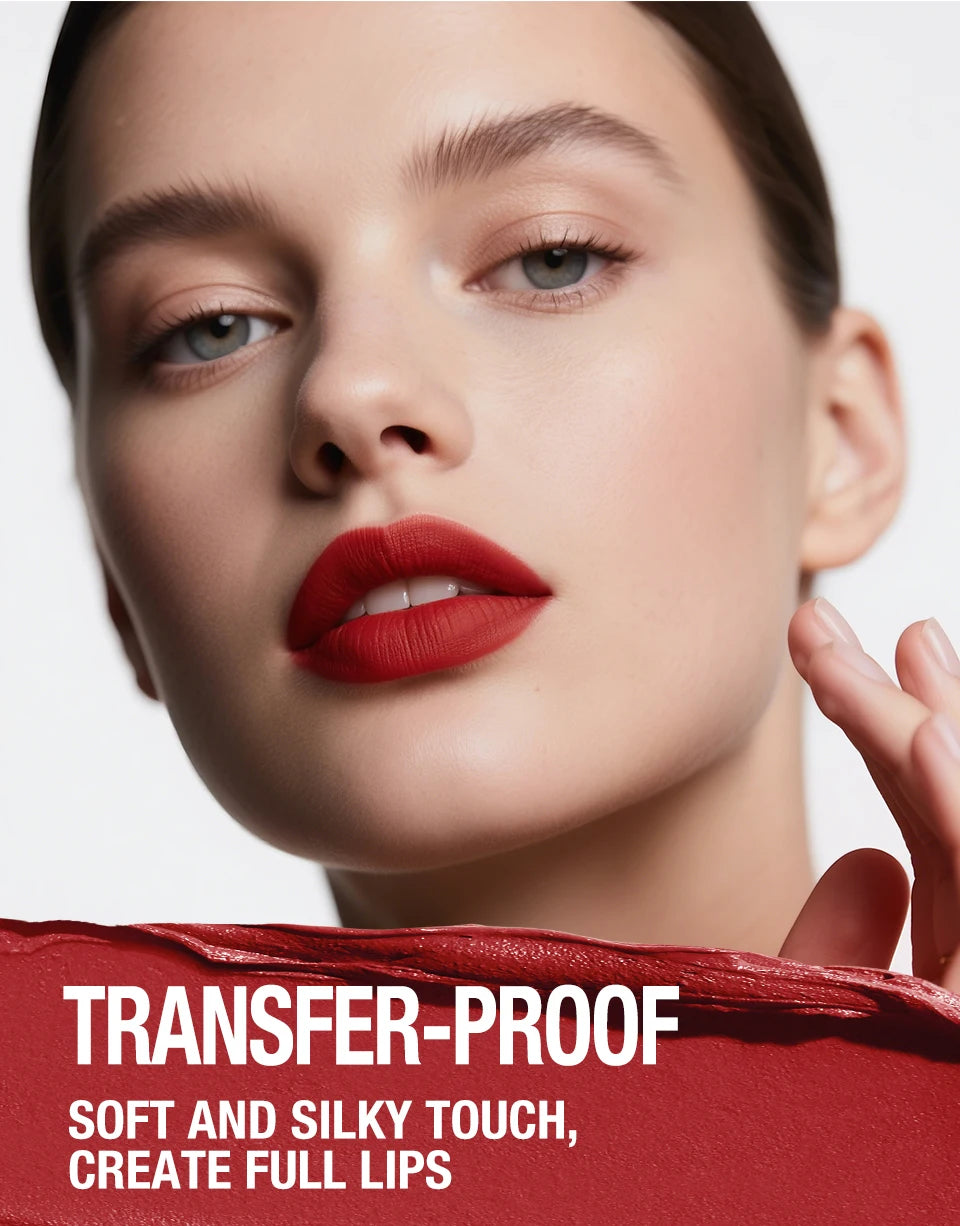 Integrated waterproof lipliner+lipstick lipstick lipstick set,no smudge,no fade,no cup,durable,easy to create a perfect makeup!