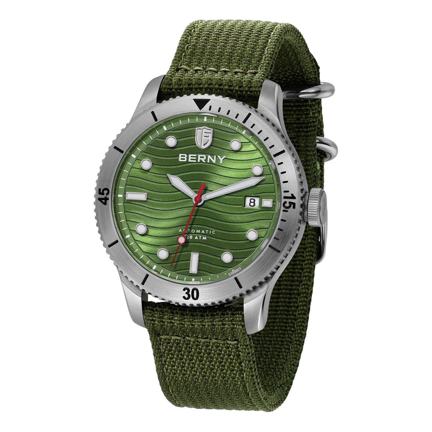 BERNY Top Automatic Diver Watch for Men PT5000 Movement 20ATM Waterproof Luminous Sapphire Lens Sport Swimming Diving Watch Men