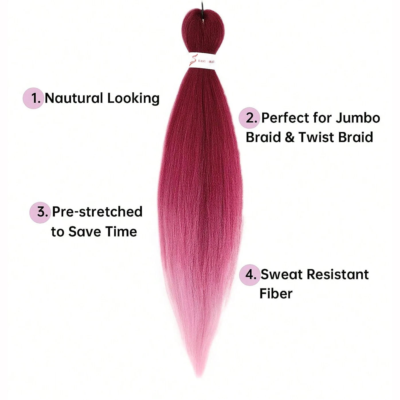 Braiding Hair Pre-stretched 26Inch Hair Extensions for Afro Crochet Braids Synthetic Fake Hair DIY Multi-Color Optio Jumbo Braid