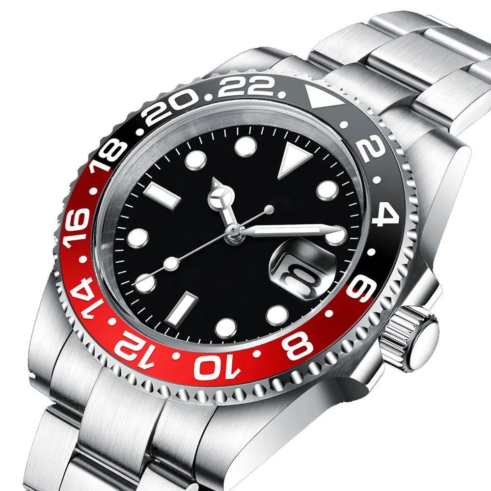 DIY Custom Logo 40MM Sapphire 8215Automatic NH35Mechanical MensRelogio Masculino WristWatch Sterile Dial Ceramic 10Bar Luminous