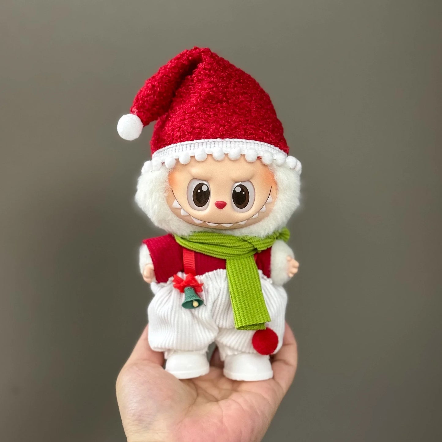 Labubu Doll Christmas Outfit - Festive Holiday Costume Set, Cute Plush Santa Dress with Accessories for Dolls (Clothes Only)