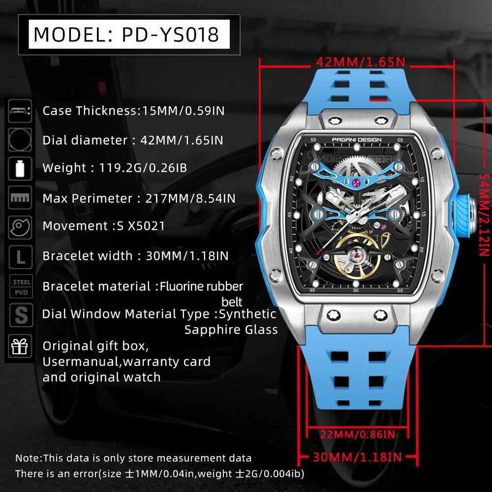 PAGANI DESIGN Automatic Watch New Men Mechanical Europe and America Watch Top Brand Sapphire Glass 50M Waterproof Watch Men