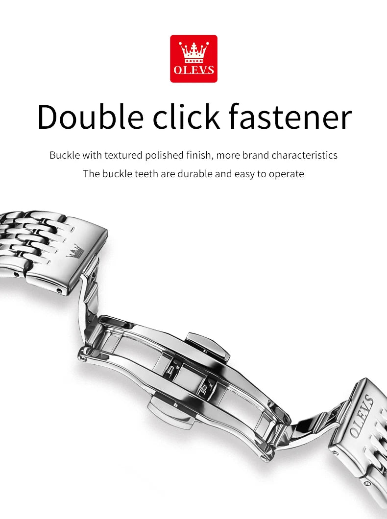 OLEVS Men's Watches Fashion Simple Calendar Week Luminous Waterproof Steel Strap Man Watch Original Quartz Watches for Men 2929