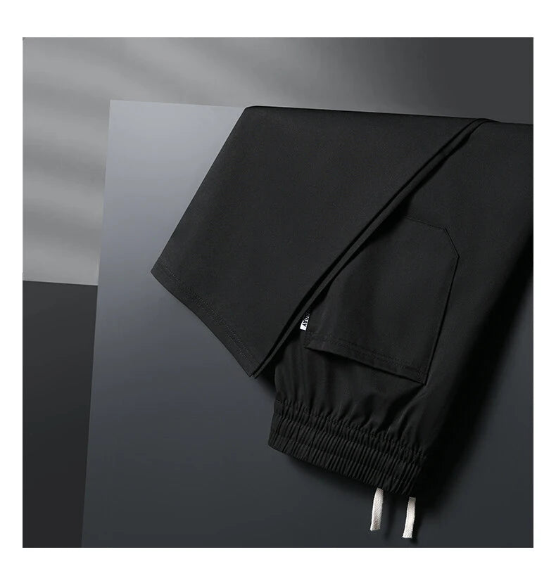 Summer Men's Elastic Waist Casual Pants Drawstring Jogger Pants Sports Wear Running Sweatpants 5XL