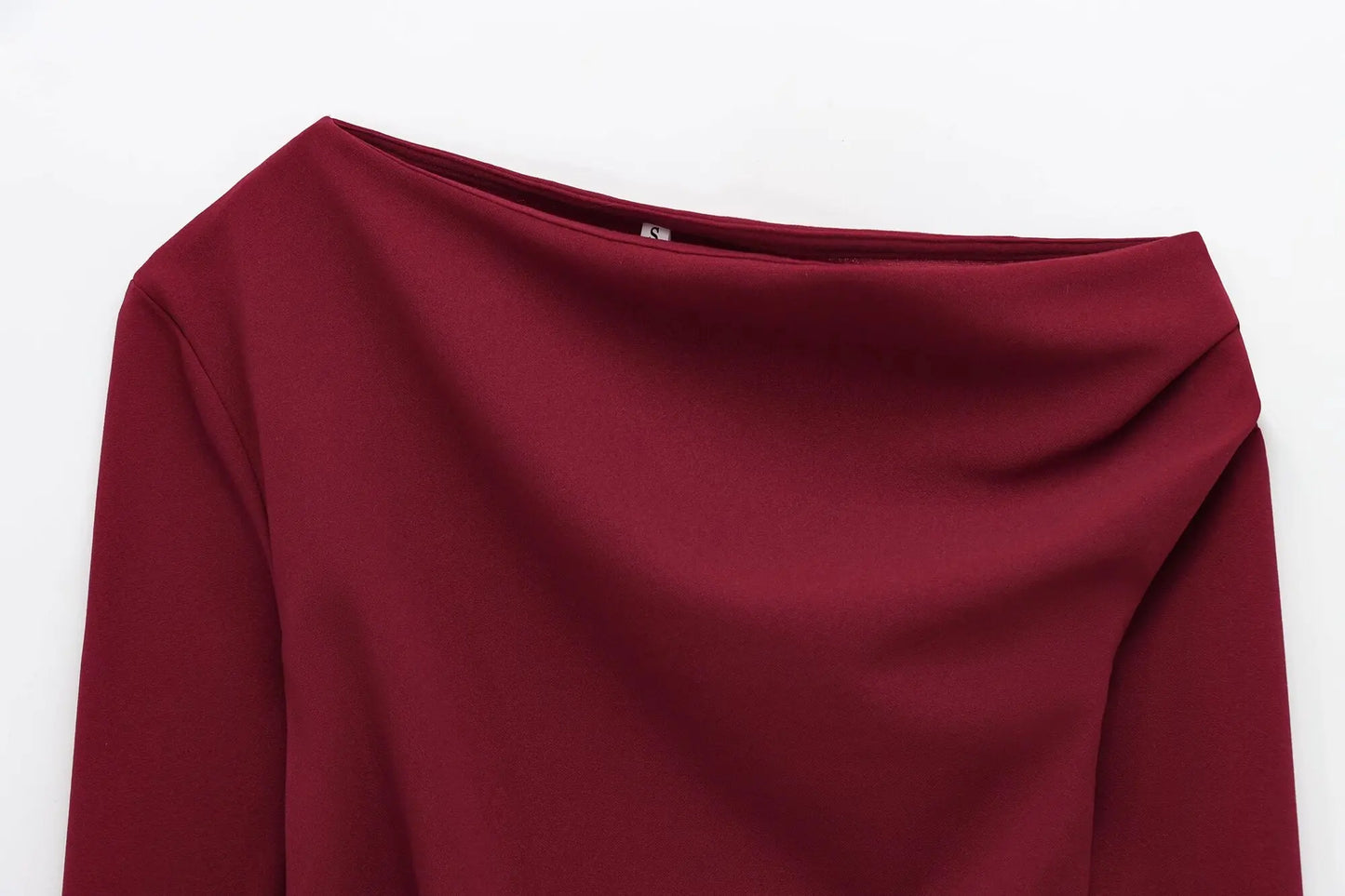 TFMLN 2025 Fashion Asymmetric Women Top T Shirts New Elegant Spring Summer Elastic Clothes Long Sleeve Shirt Top