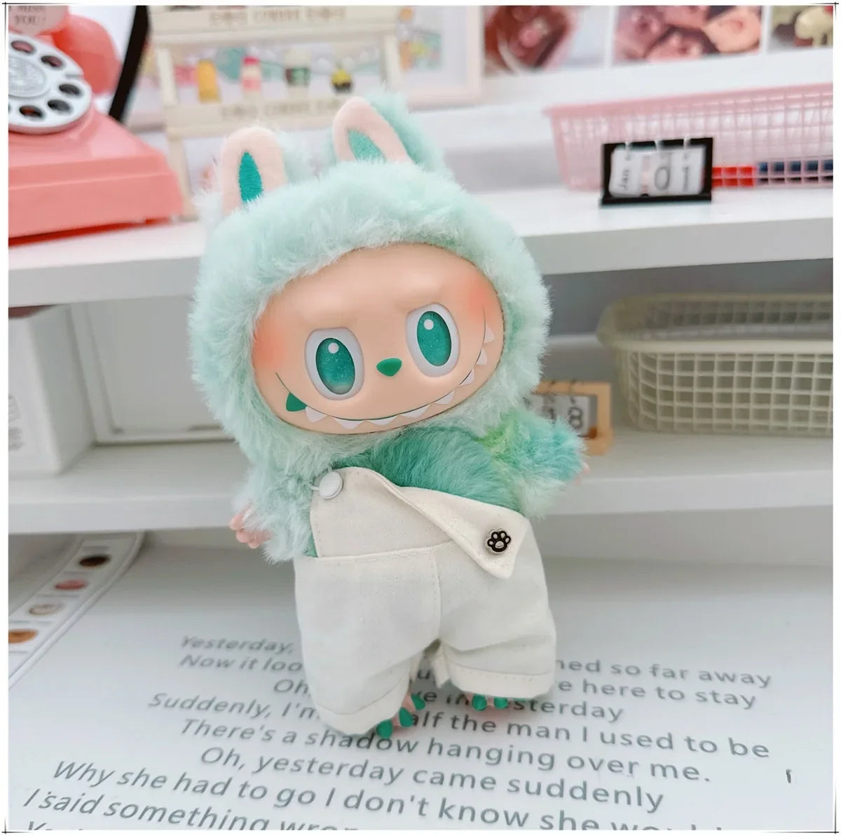 Para 15-17cm Labubu V1 V2 Idol muñeca traje sombrero monos ropa regalo Mini ropa de muñeca de peluche accesorios de atuendo