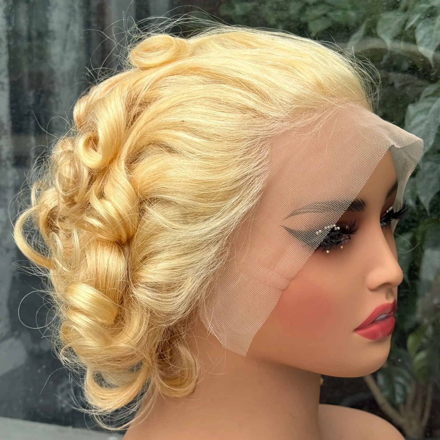 613# Pixie Cut Wigs Human Hair Loose Wave Curly Wig 13x4 Lace Front Human Hair Wig 260% Density 8Inch for Black Women