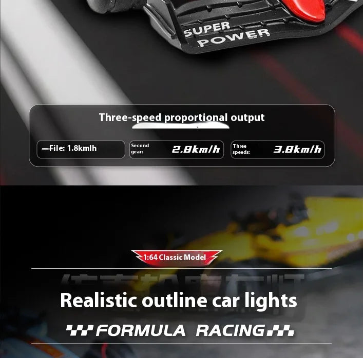 New RC car August Product 1:64 Mini Alloy Car Model, Adjustable Lighting Formula Racing, Children's Remote Control Car
