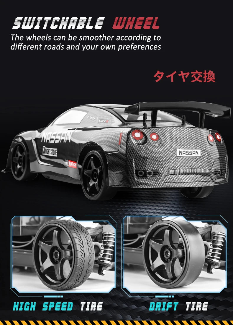 1:10 70km/H Remote Control Car 4wd High Speed Drift 2.4g Rc Car Shock Absorber Anti-Collision Rc Toys Christmas Gift