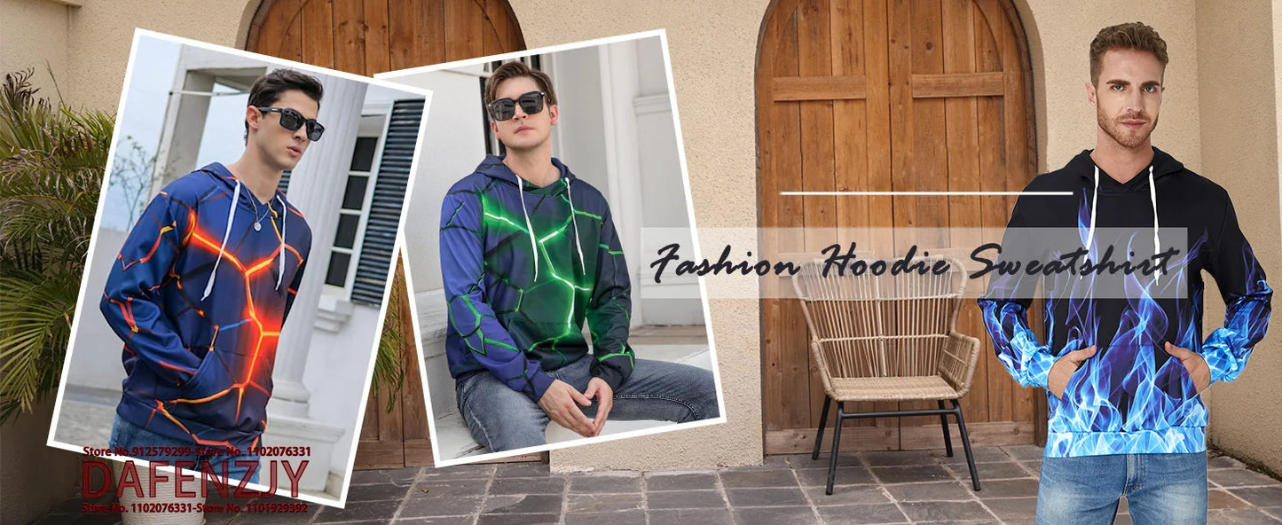 Men's Novelty Food Hoodie 3D Print Pullover Unisex Casual Sweatshirt