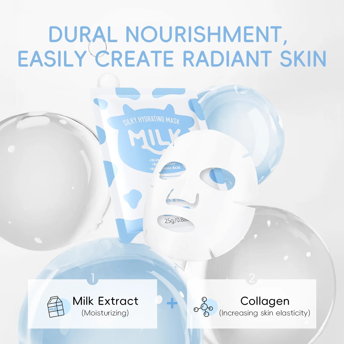 LAIKOU Milk Facial Face Mask Shrink Pores Deep Hydrating Overnight Mask Moisturizing Brightening Face Skin Care