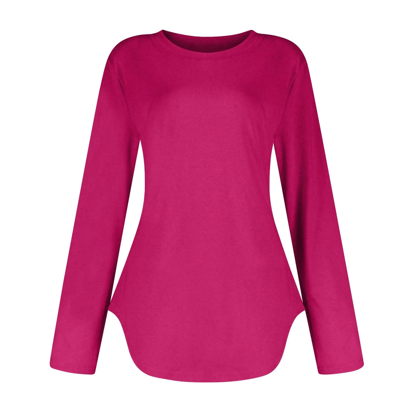 Traf 2024 Mujer Womens Long Sleeve Round Neck Shirts Side Split Basic Loose Tunic Tops Casual Shirts Ropa De Mujer Fashion