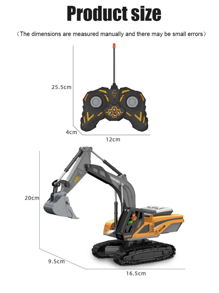 RC Car Children Toys Remote Control Car Toys For Boys Radio Control Excavator Dump Truck Bulldozer Electric car Kids Toys Gift