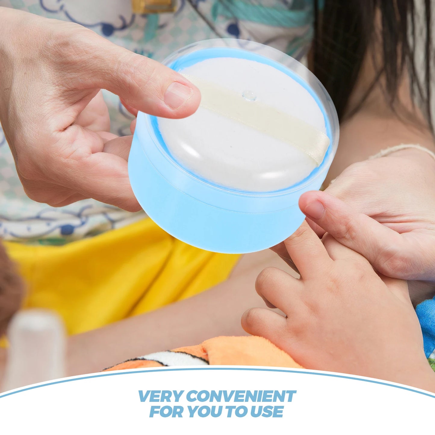 Portable Powder Box Cans Talc Talcum Skincare Baby Toiletries Puff Container Infants Skin Care Powder Box for Home Daily Use