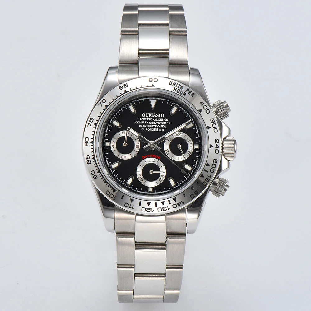 VK63 watch Luxury Men's Watch Sapphire Customizable Multi functional Chronograph Stainless Steel Case Suitable for VK63 Movement