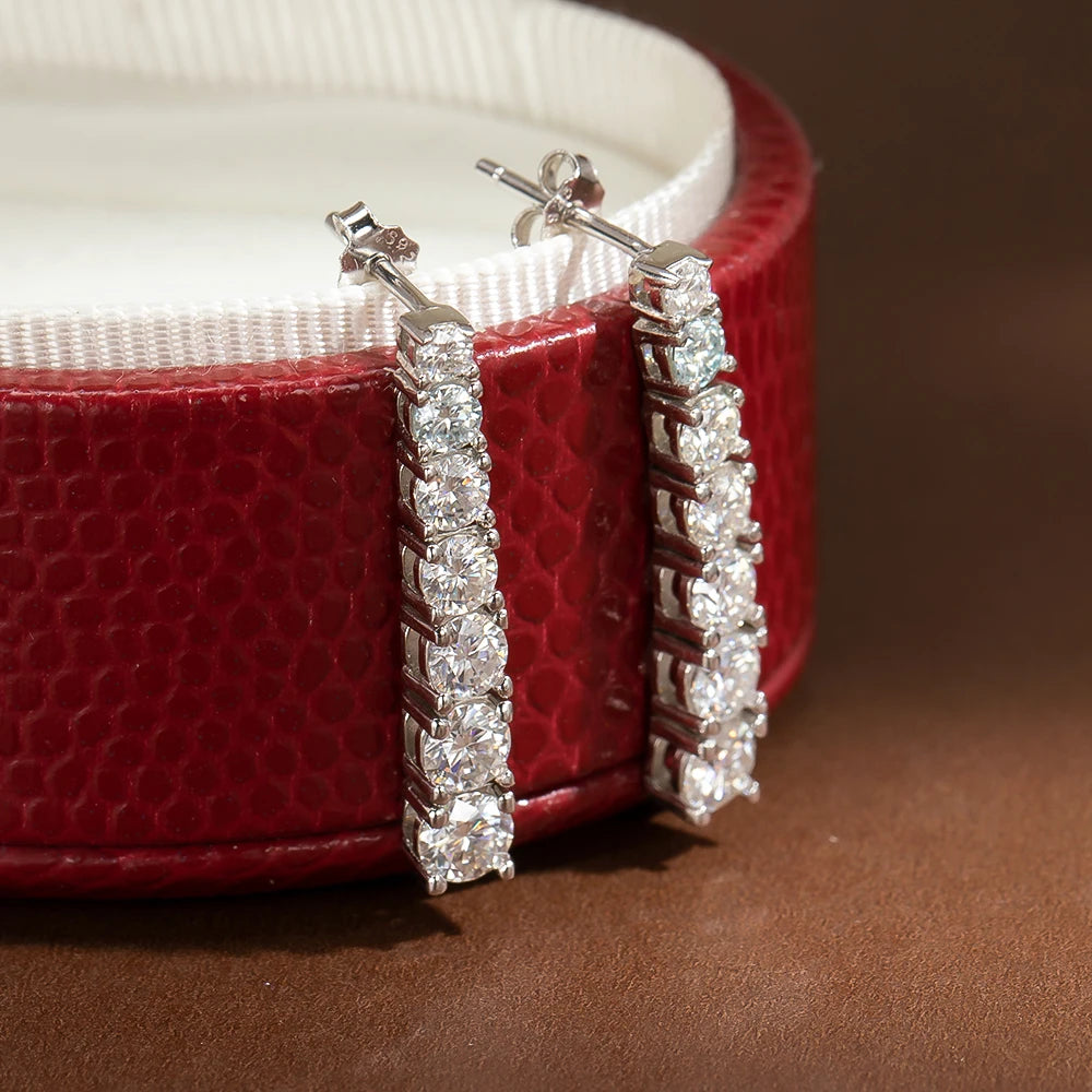 BXINY 2.8CT Full Moissanite Drop Earrings S925 Silver D Color Lab Diamonds Tassel Dangle Earring for Women Wedding Gifts Jewelry