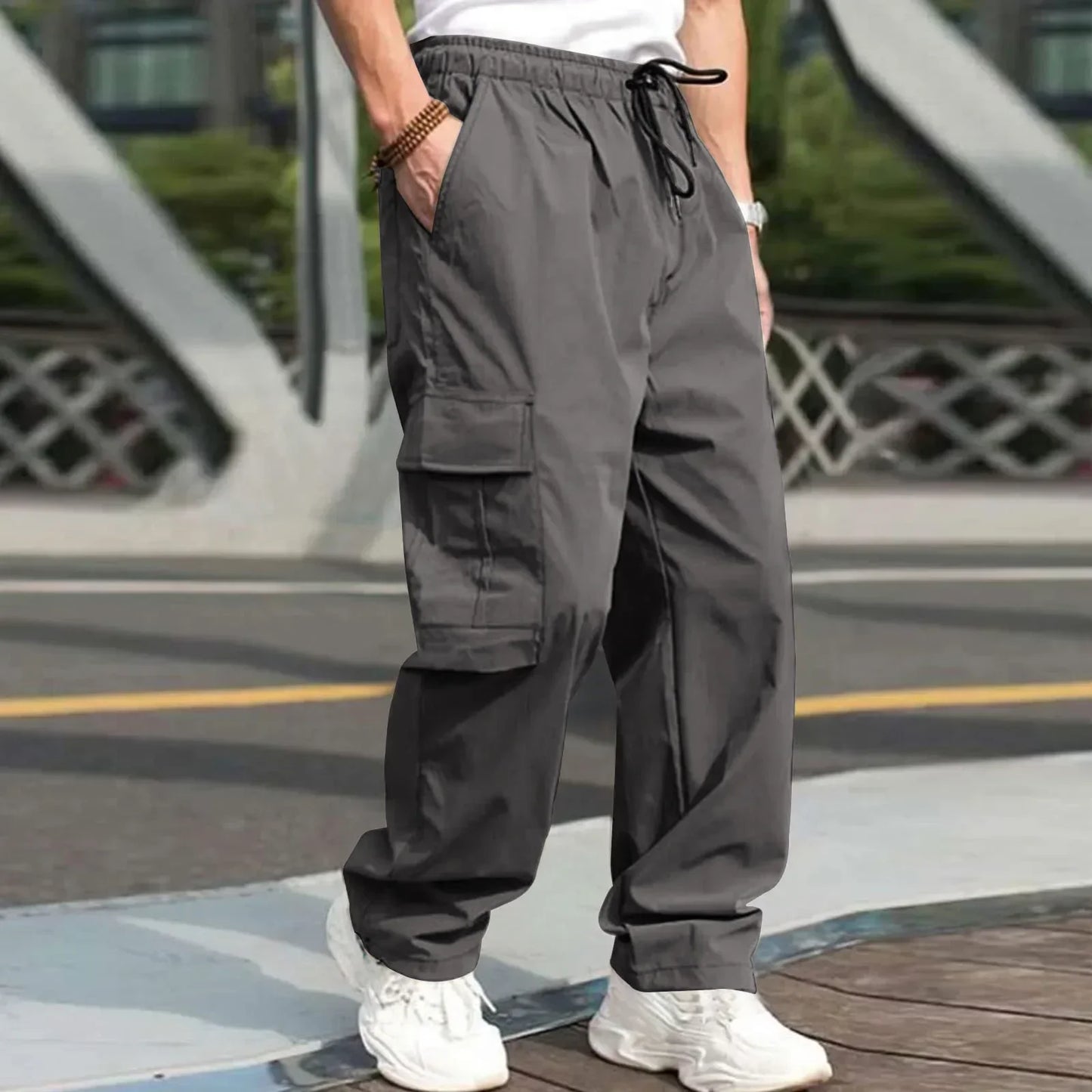 New Summer Men's Loose Fit Straight Leg Casual Pants - European & American Style Youth Fashion" cargo pants mens pants