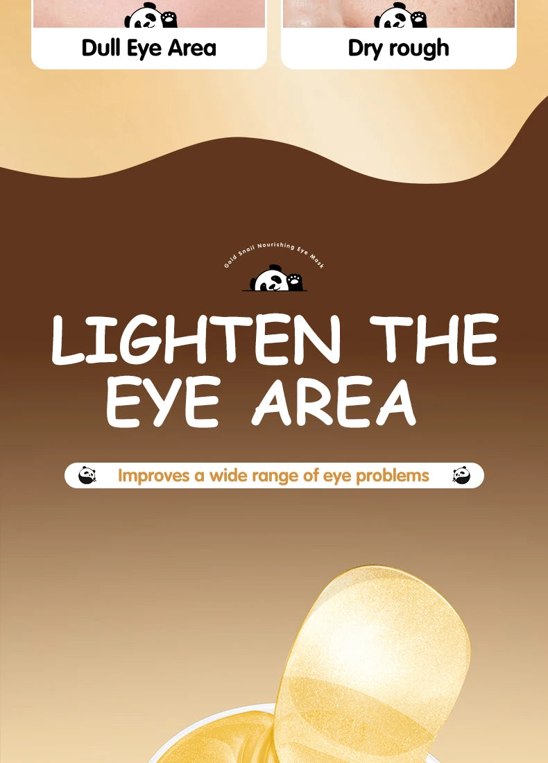 60pcs SADOER Golden Snail Eye Mask Anti Dark Circles Remove Eyes Bags Firming Hydrating Patches Beauty Skin Care