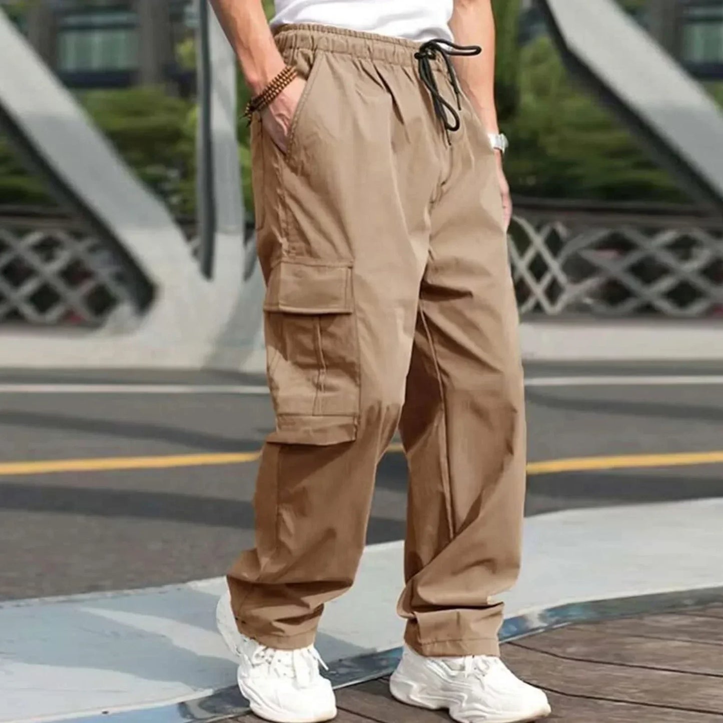 New Summer Men's Loose Fit Straight Leg Casual Pants - European & American Style Youth Fashion" cargo pants mens pants