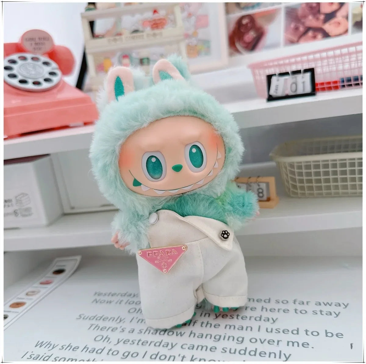 Para 15-17cm Labubu V1 V2 Idol muñeca traje sombrero monos ropa regalo Mini ropa de muñeca de peluche accesorios de atuendo