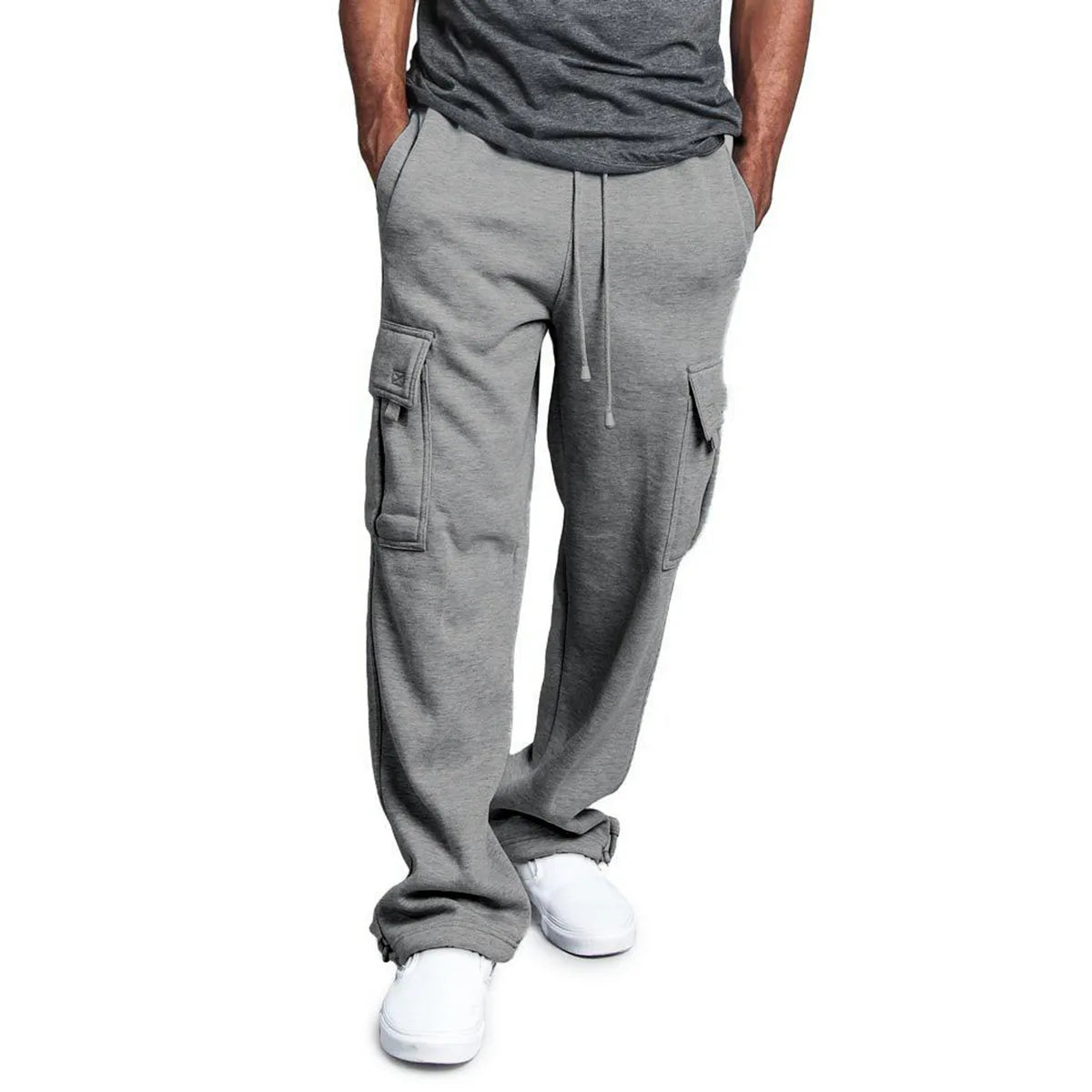 Men Cargo Loose Pants Spring Summer Male Retro Vintage Full Loose Wide Leg Pant LXDZ-ZL-5
