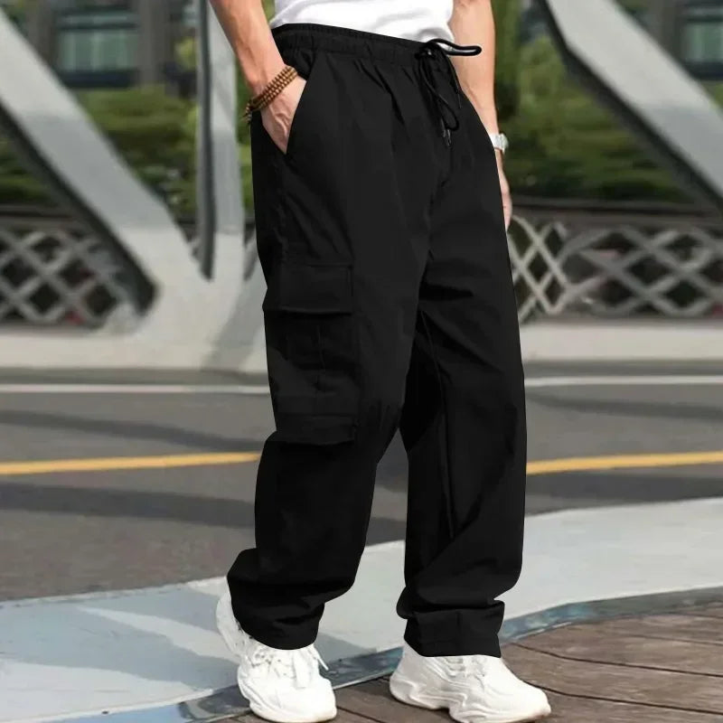 New Summer Men's Loose Fit Straight Leg Casual Pants - European & American Style Youth Fashion" cargo pants mens pants