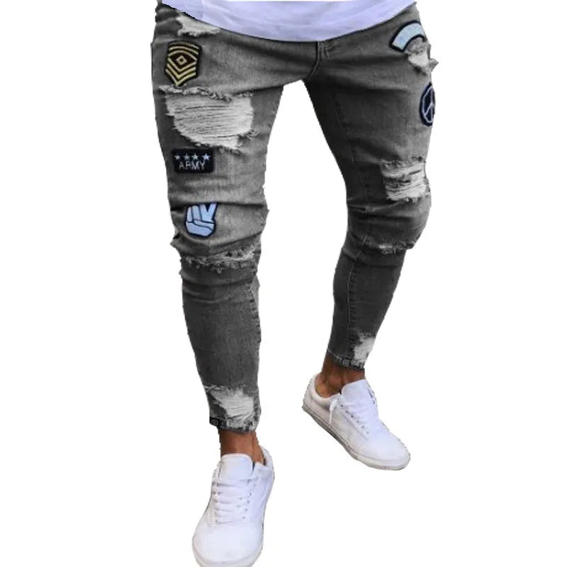 2024 Men Jeans Solid Pockets Stretch Denim Straight Pants Spring Summer Business Casual Trousers Daily Streetwear Men's Clothing