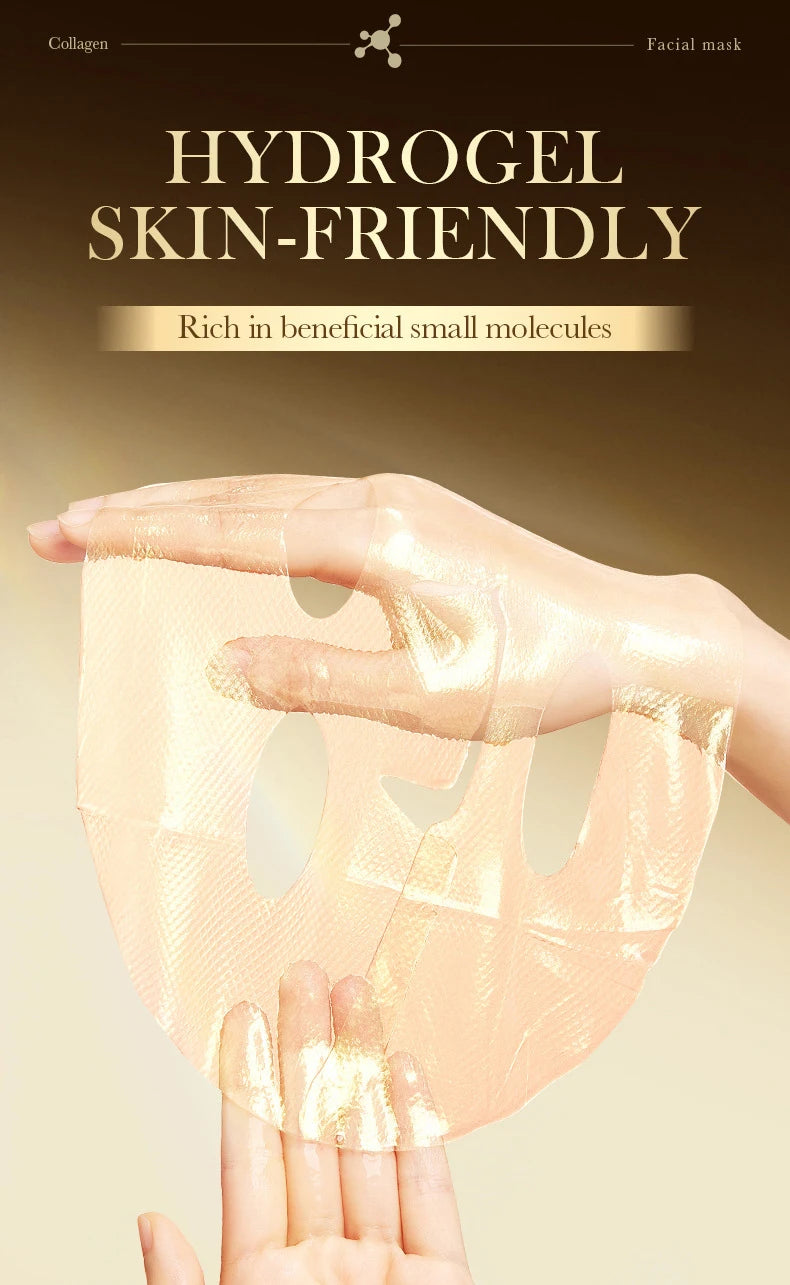 SADOER Golden Collagen Facial Masks Moisturizing Anti-Aging Anti Wrinkles Face Mask Sheet Collagen Masks Skin Care Product