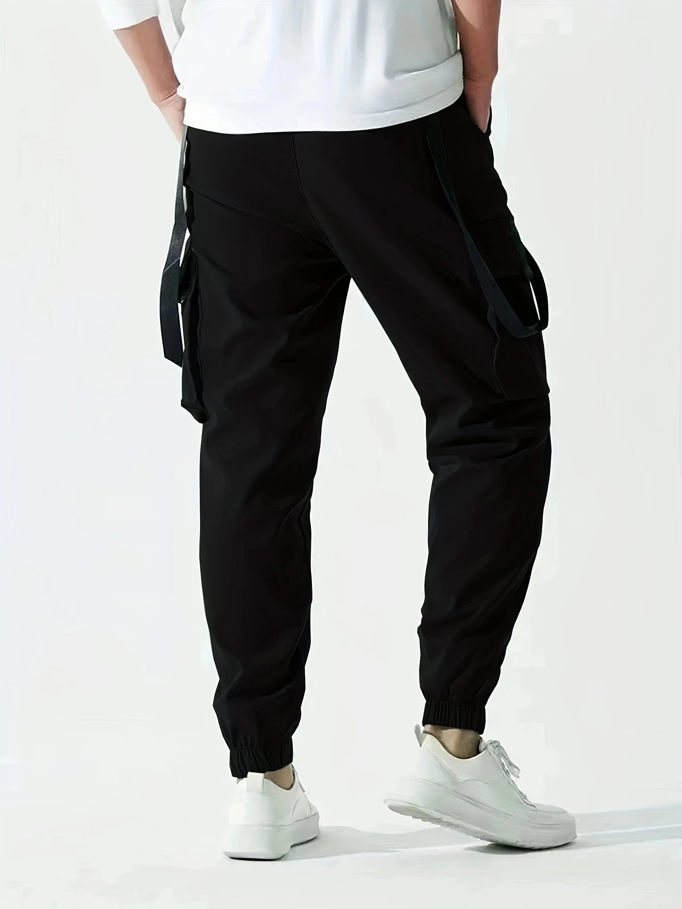 Fashion Men's Casual Techwear Drawstring Multi Flap Pockets Cargo Pants Hip hop Joggers Pant