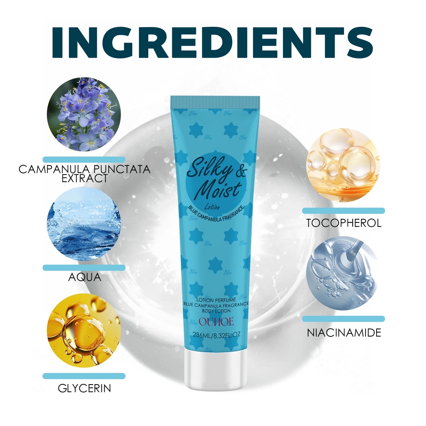 OUHOE Silky&Moist Lotion Body Lightening Armpit Knee Joint Dark Moisturizing Skin Whitening Body Beauty Care