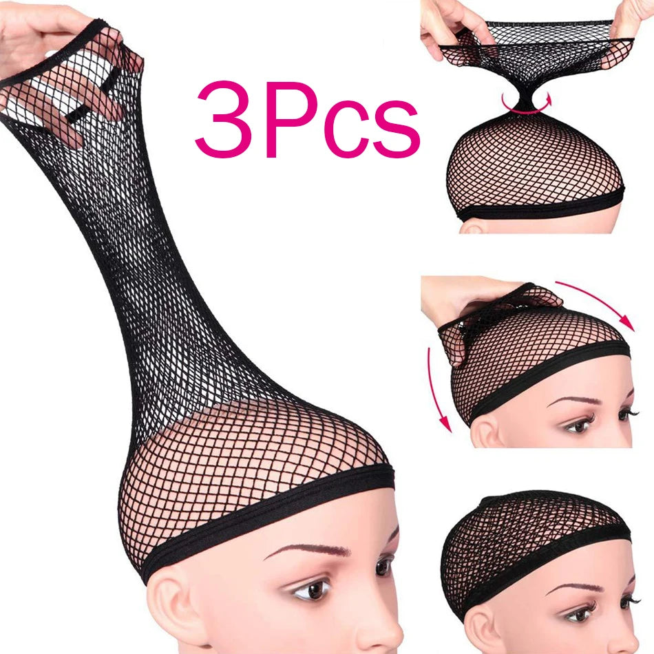 Top Hairnets Good Quality Mesh Weaving Wig Open at One Ends Black Hair Elastic Stretchabl Net For Making Caps Fishnet Ladies