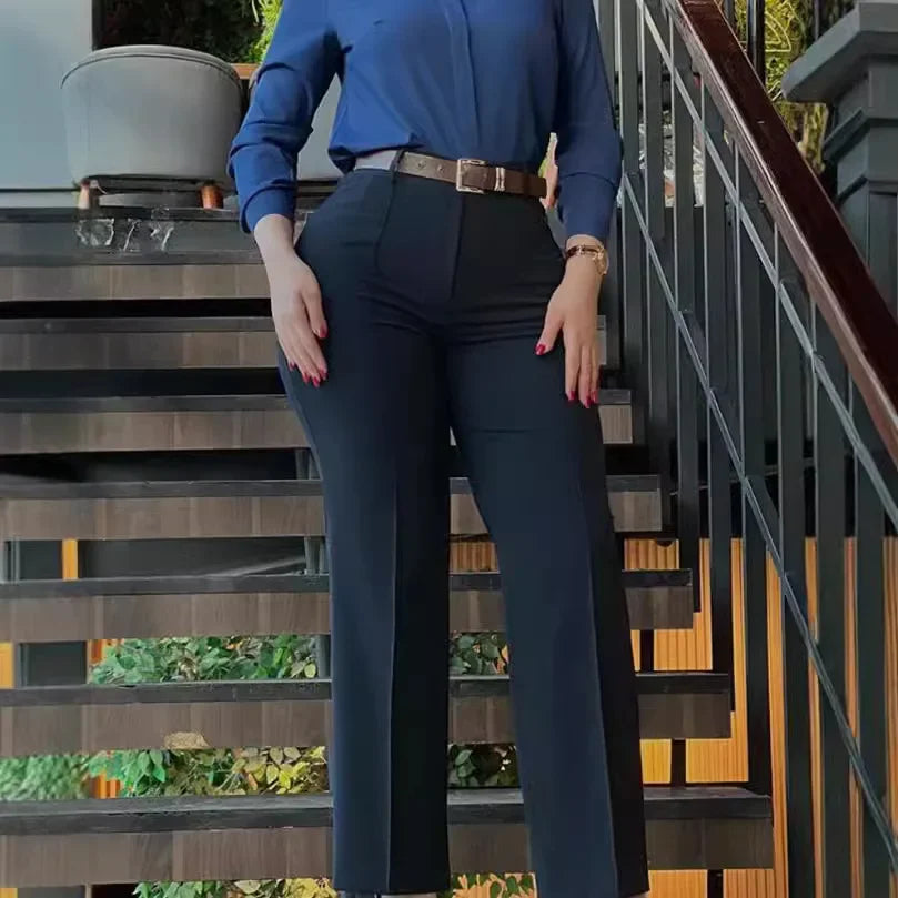 Sweet Patchwork High Waist Casual Pants Autumn Hot Sale Of The Season New Arrival Women's Fashion Fresh Style Loose Fit Trousers