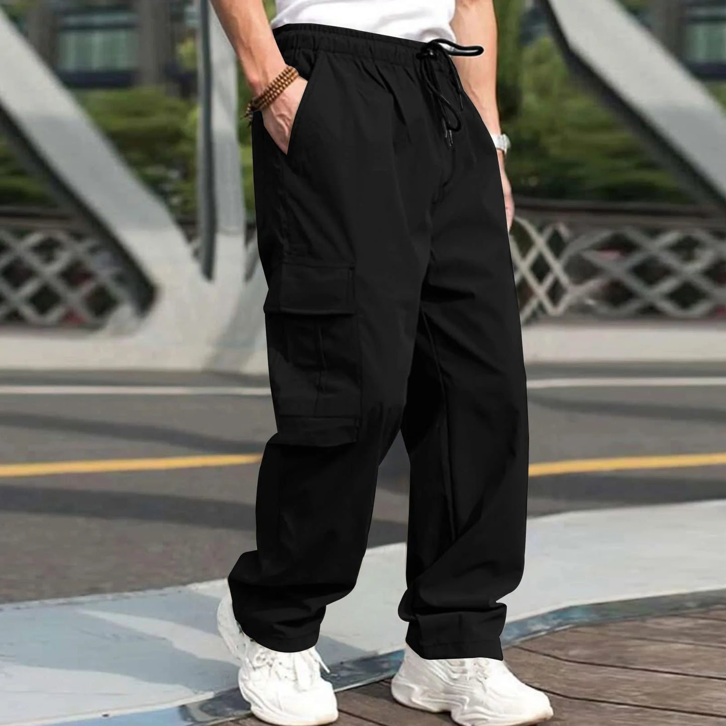 New Summer Men's Loose Fit Straight Leg Casual Pants - European & American Style Youth Fashion" cargo pants mens pants