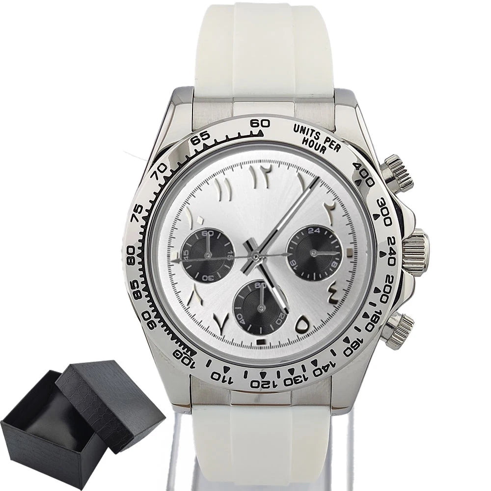 39.3mm VK63 Men's watch Arabian Dial customized Men's watch Luxury Quartz watch man VK63 Sport Chronograph Sapphire Glass watch