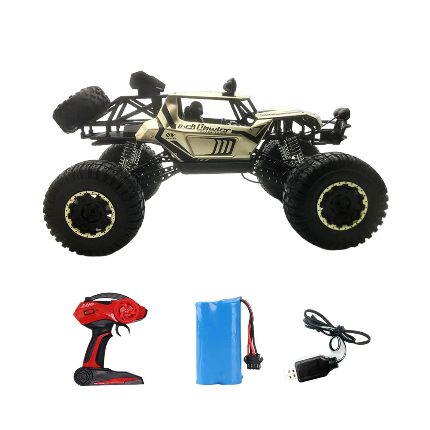 1/8 Large Rock Crawler RC Car 4×4 All Terrain RC Truck High -Speed RTR Alloy Off-Road Remote Control Car Children Toy Model