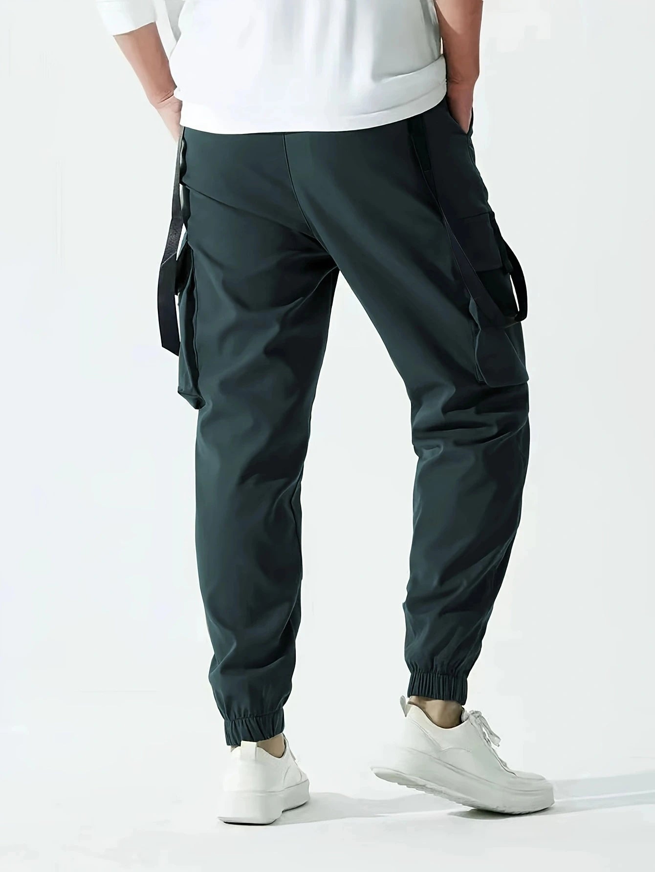 Fashion Men's Casual Techwear Drawstring Multi Flap Pockets Cargo Pants Hip hop Joggers Pant
