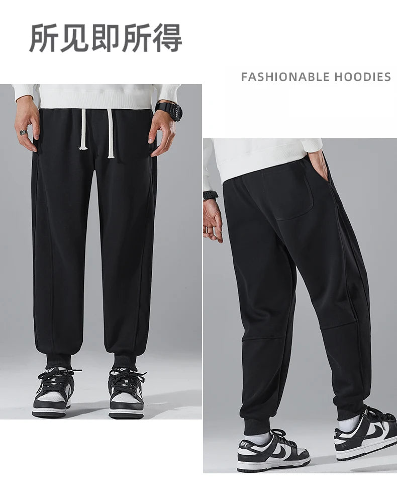 Spring Men's Jogger Pants Elastic Sport Sweatpants Big Size Plus Large 6XL 7XL 8XL Casual Fashion Grey Calf Trouser Autumn Cargo